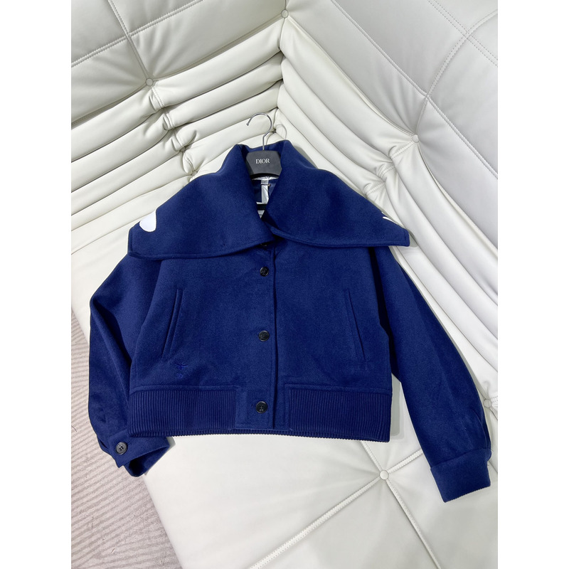 D*or bomber jacket with oversized collar dark blue