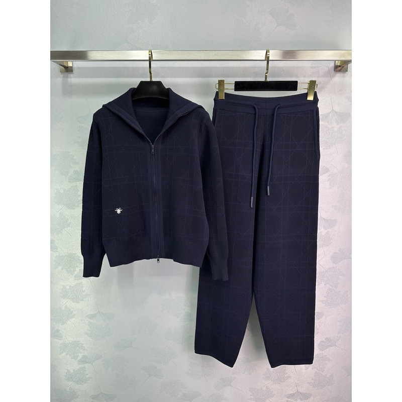 D*or hooded cardigan sweatshirt and sweatpants set dark blue