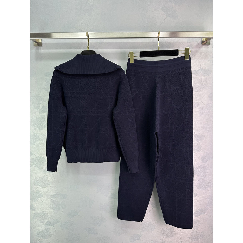 D*or hooded cardigan sweatshirt and sweatpants set dark blue