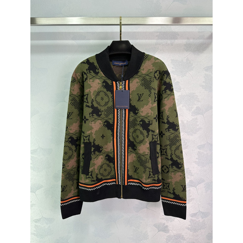 l**is V*t*n jacquared wool bomber blouson rifle green