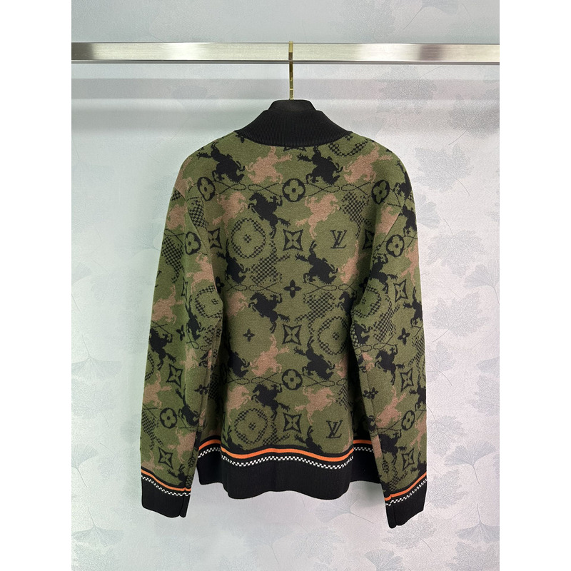 l**is V*t*n jacquared wool bomber blouson rifle green