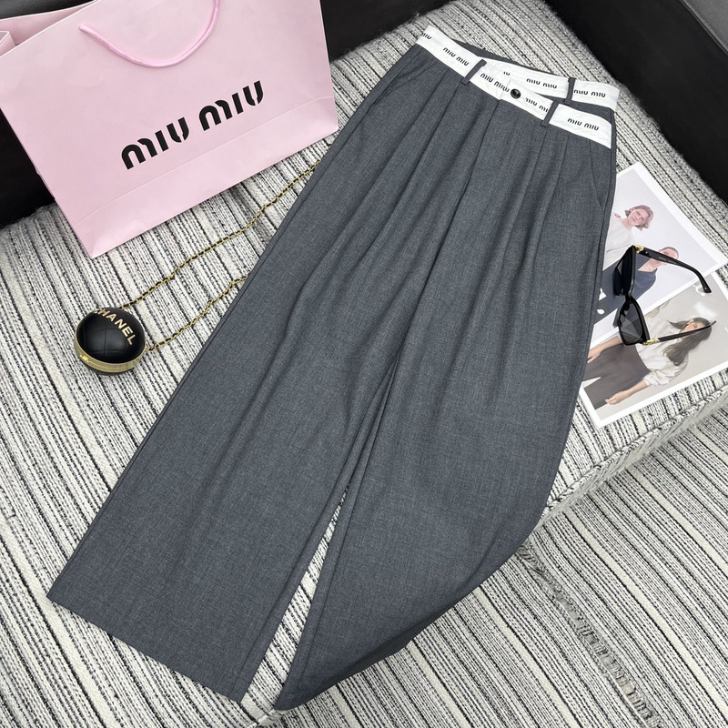 Miumiu Loose Fit Pants Grey