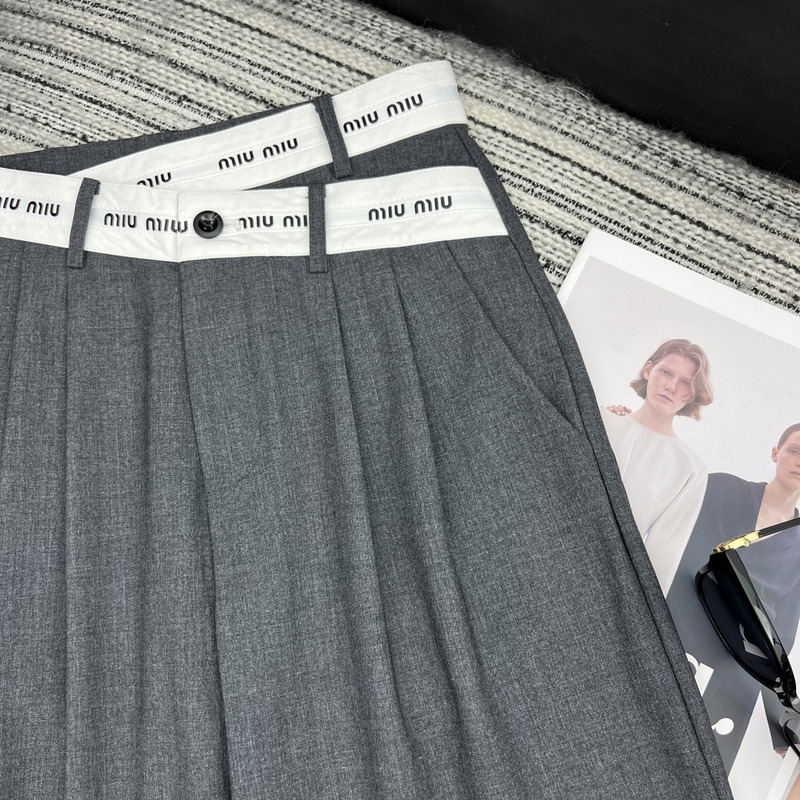 Miumiu Loose Fit Pants Grey