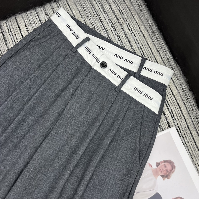 Miumiu Loose Fit Pants Grey