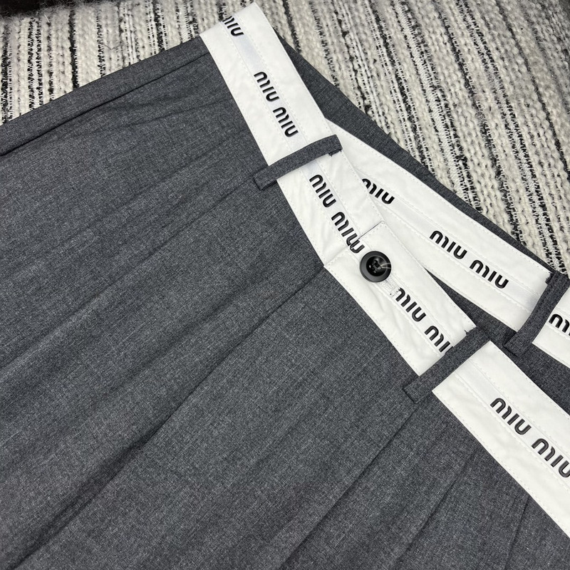 Miumiu Loose Fit Pants Grey