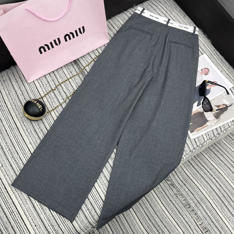 Miumiu Loose Fit Pants Grey