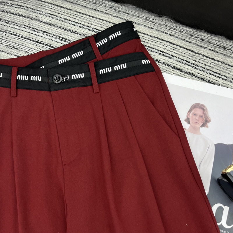 Miumiu Loose Fit Pants Red