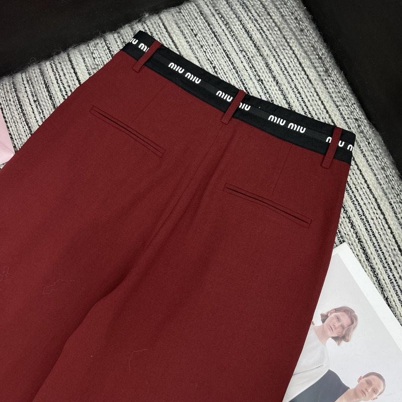 Miumiu Loose Fit Pants Red