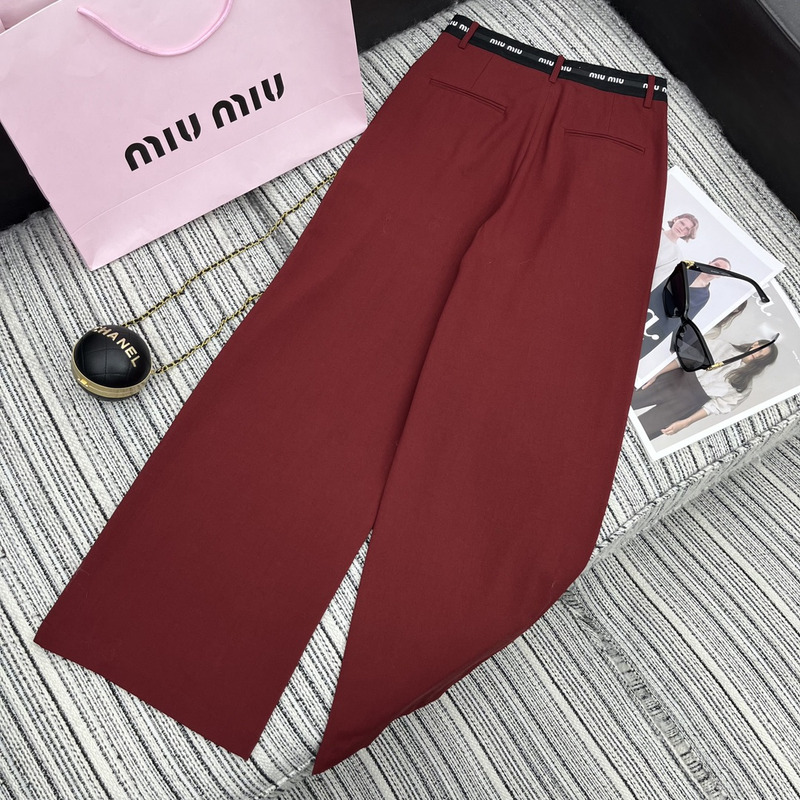 Miumiu Loose Fit Pants Red