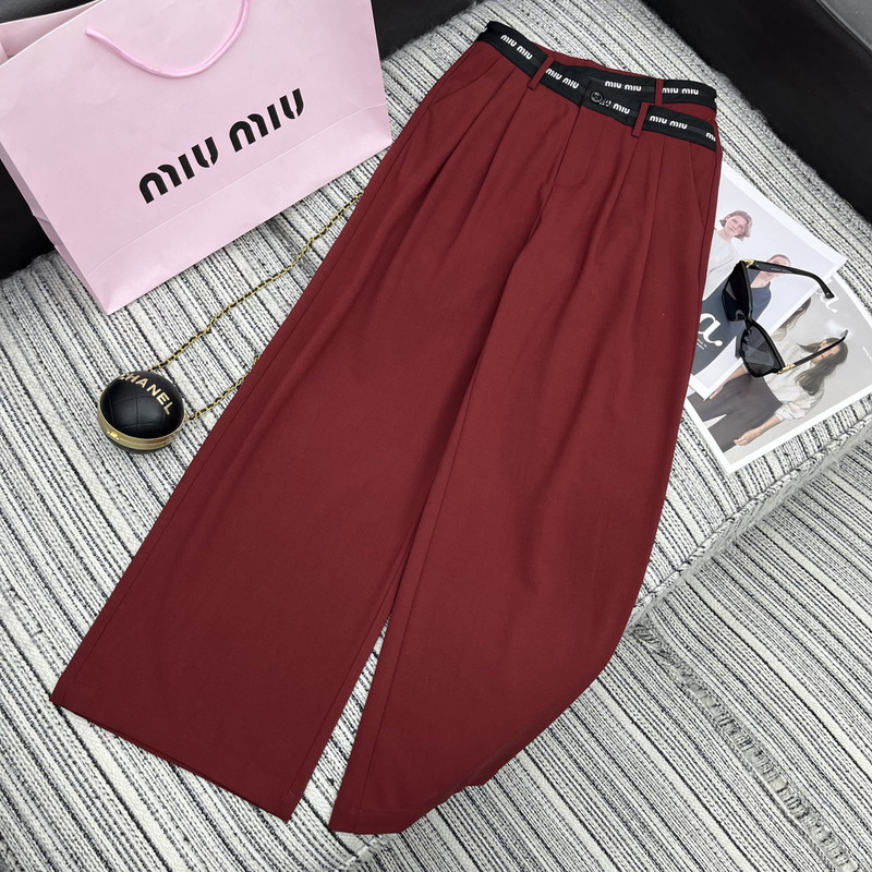 Miumiu Loose Fit Pants Red