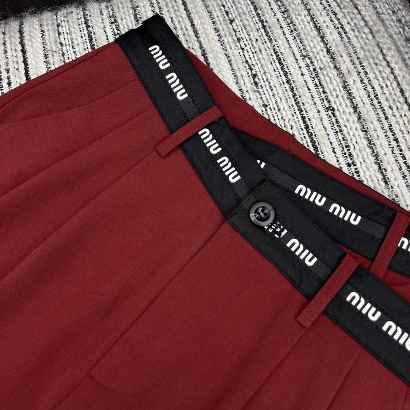 Miumiu Loose Fit Pants Red