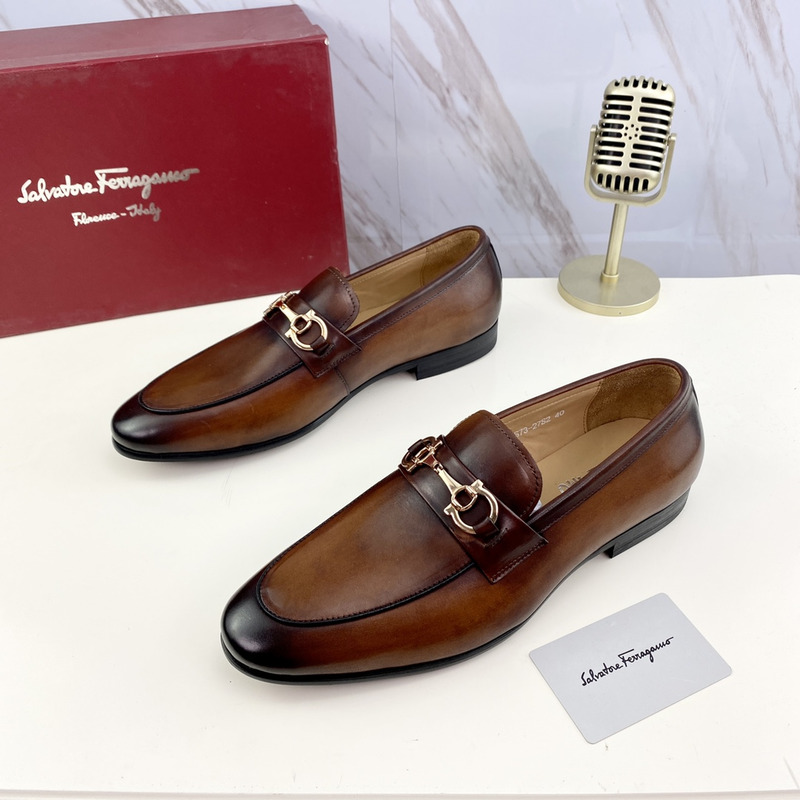 Ferragamo Ree Bit Loafer Brown