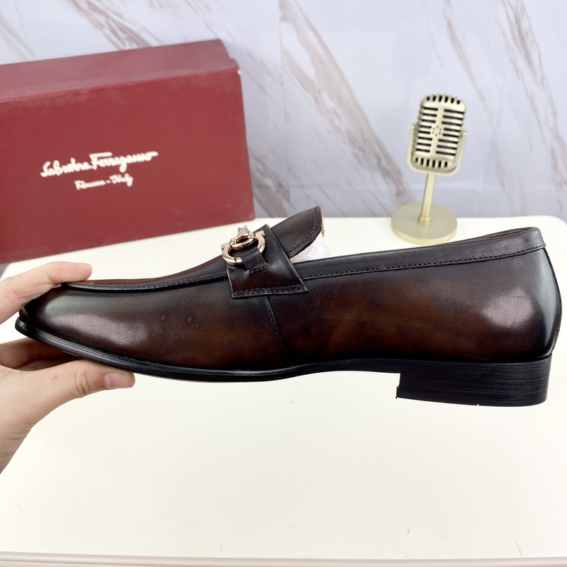 Ferragamo Ree Bit Loafer Brown