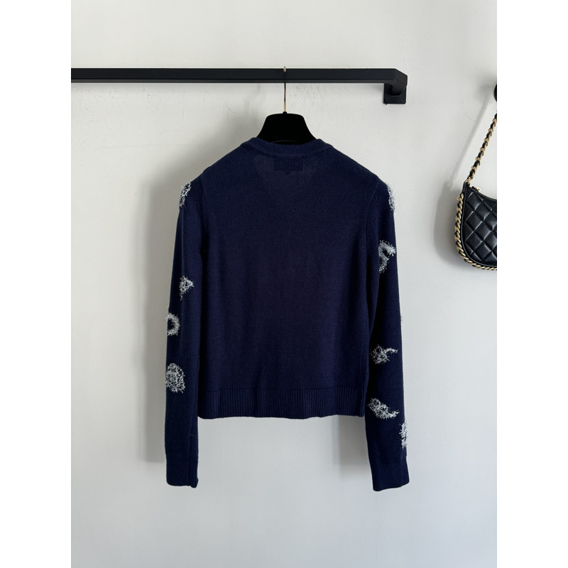 Ch*el camellia cardigan in dark blue