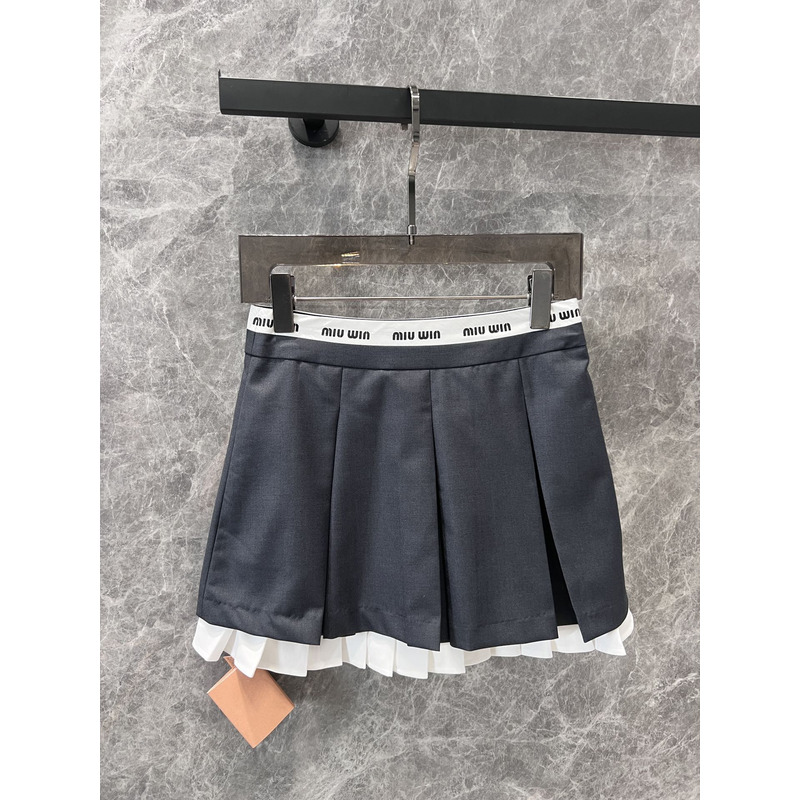 Miu Miu Miniskirt In Gray&White