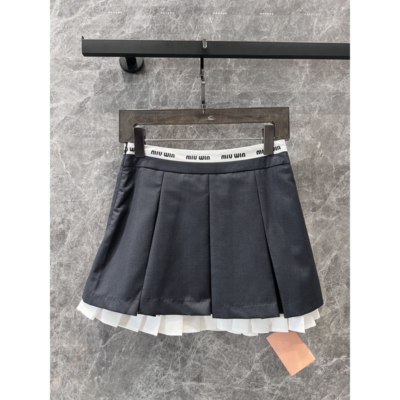 Miu Miu Miniskirt In Gray&White