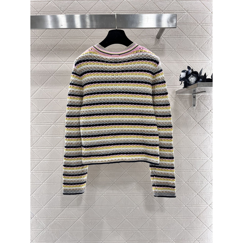 Ch*el striped cardigan in yellow