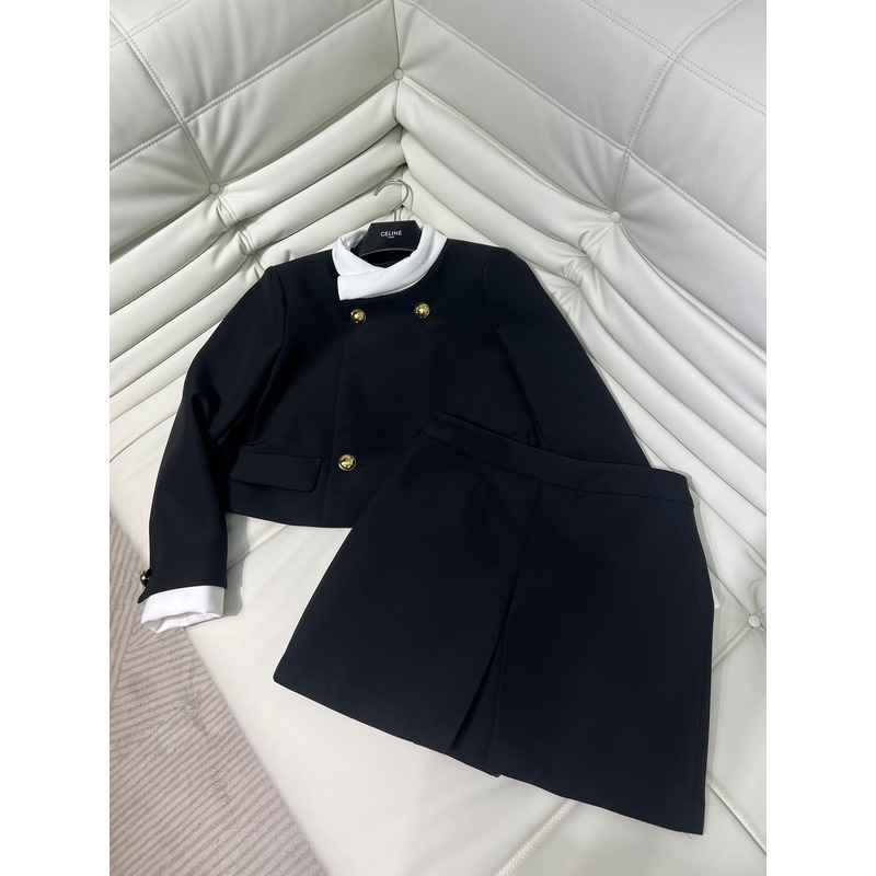 Ce**e cotton coat and skirt black