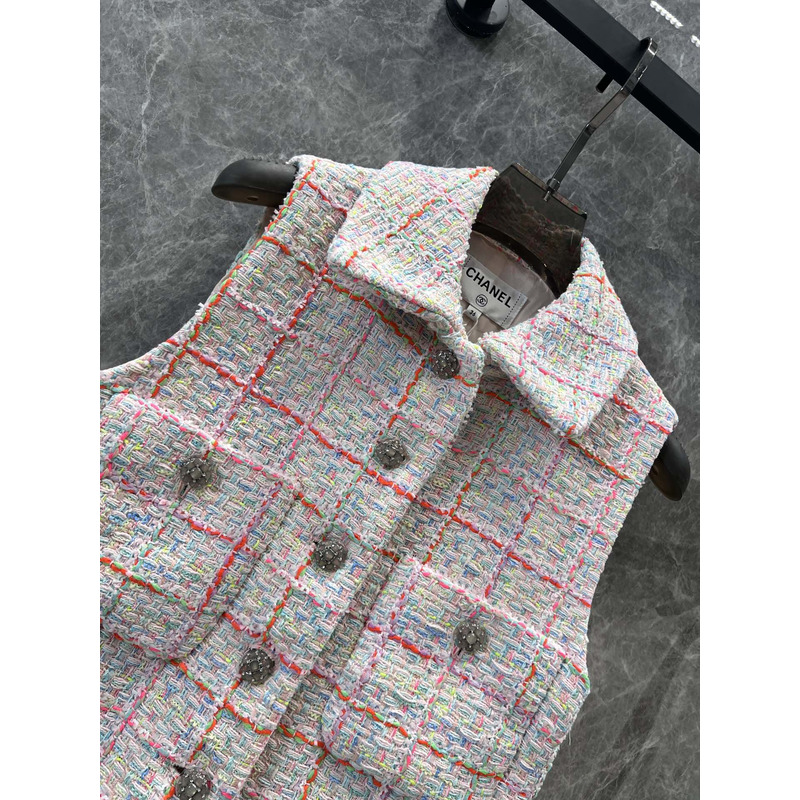 Ch*el tweed vest multi color