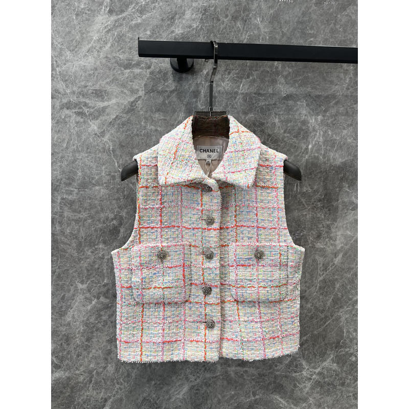 Ch*el tweed vest multi color