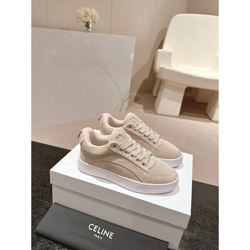 Ce**e trainer low lace-up sneaker in suede beige