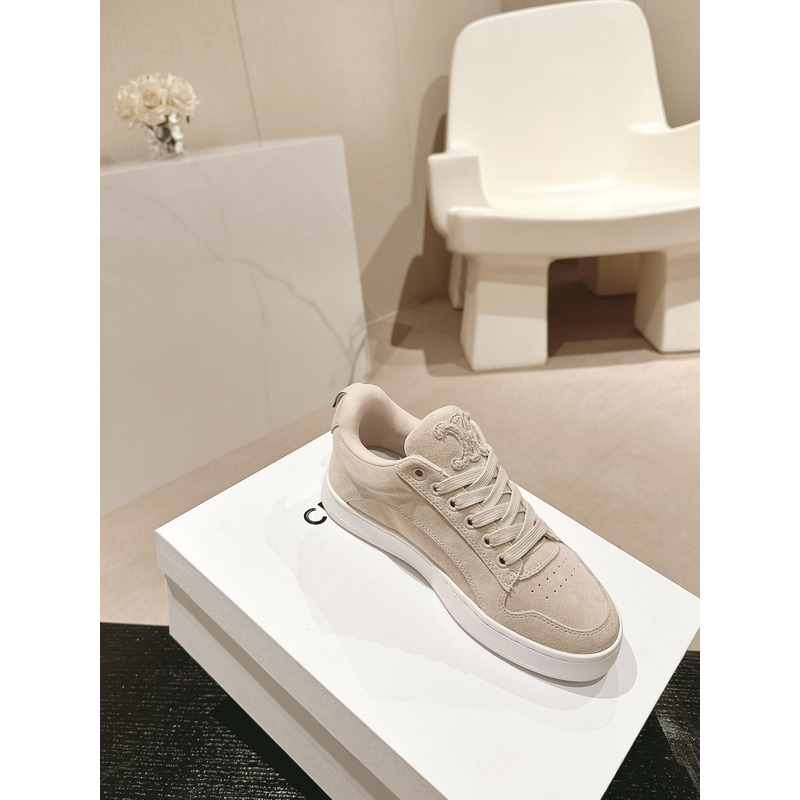 Ce**e trainer low lace-up sneaker in suede beige