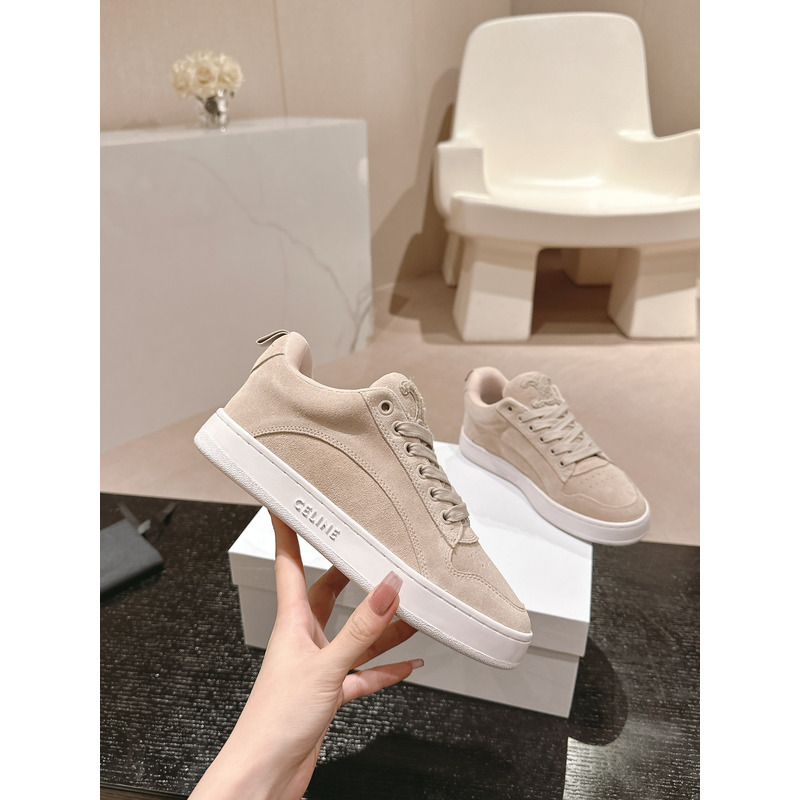 Ce**e trainer low lace-up sneaker in suede beige