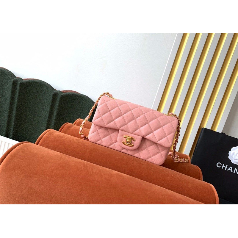 Ch*el classic flap cavier pink