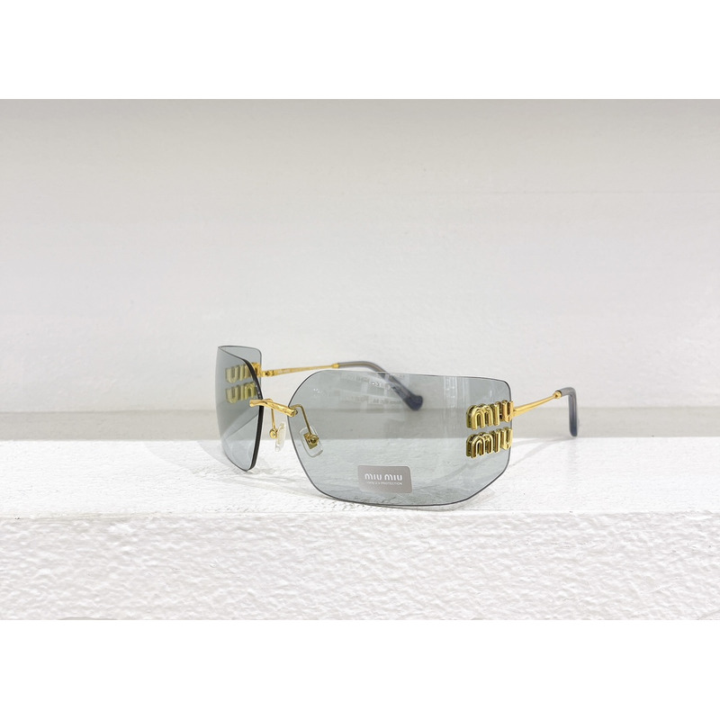 Miu Miu Eyewear Logo-Plaque Oversize-Frameless Sunglasses