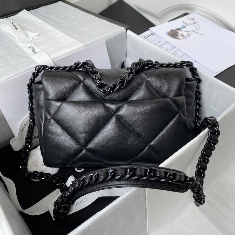 Ch*el 19 lambskin small so black