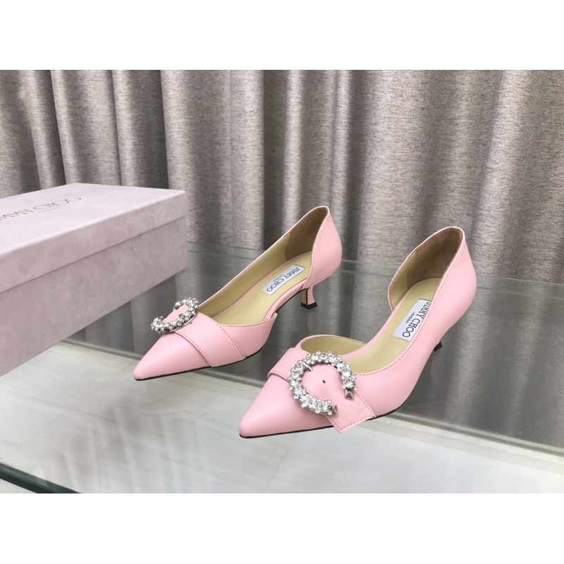 Jimmy Choo Melva Dorsay 50mm leather pumps Pink