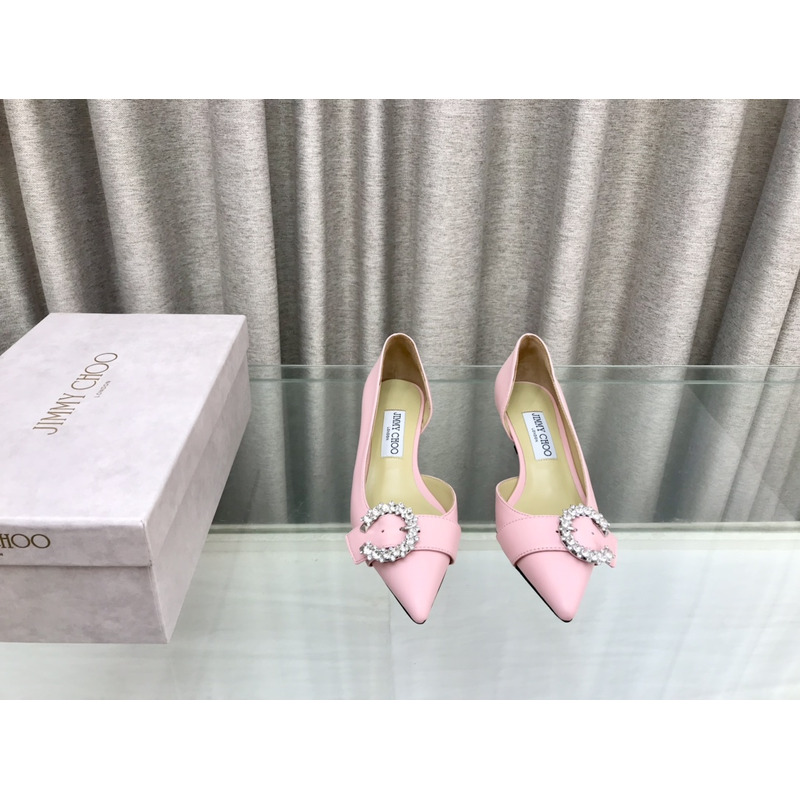 Jimmy Choo Melva Dorsay 50mm leather pumps Pink