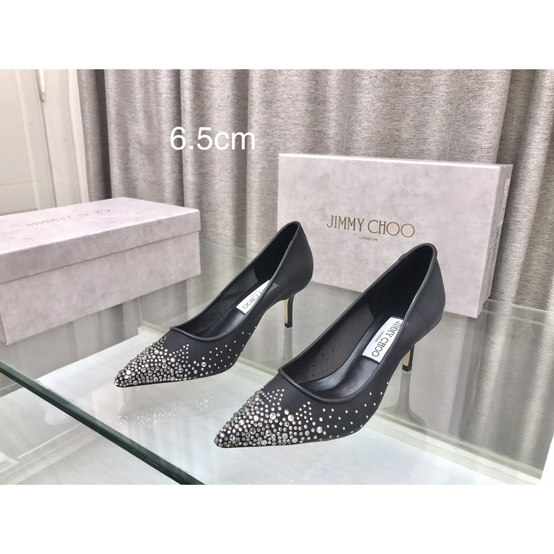 Jimmy Choo Love 65 Mesh Pumps with Dégradé Crystals Black