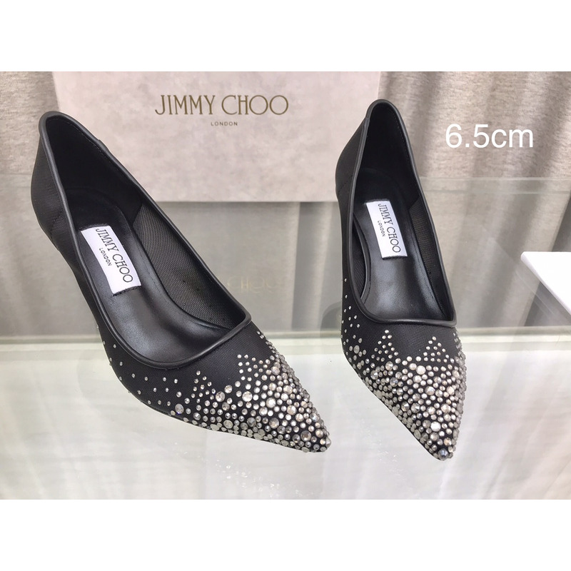 Jimmy Choo Love 65 Mesh Pumps with Dégradé Crystals Black