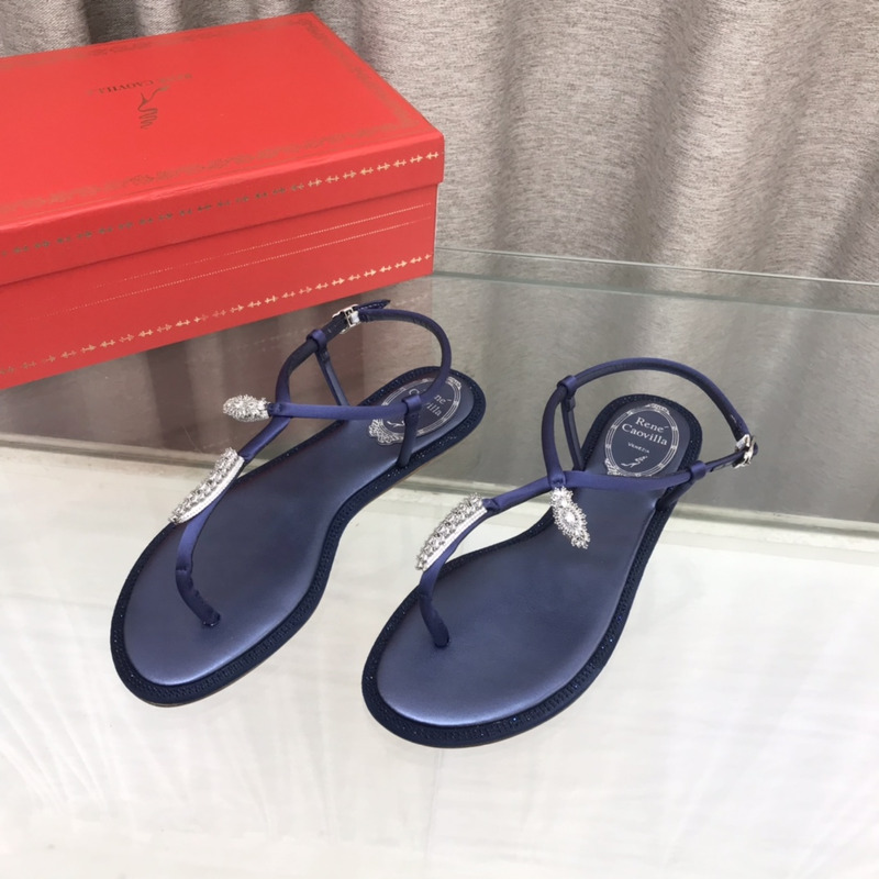 Rene Caovilla Serpente Blue Thong Sandal 10