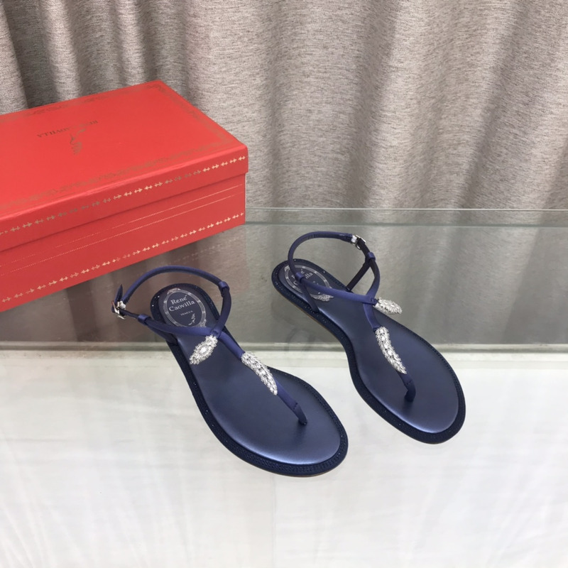 Rene Caovilla Serpente Blue Thong Sandal 10