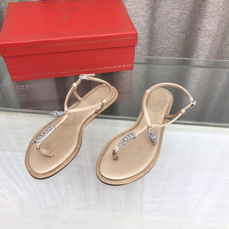 Rene Caovilla Serpente Nude Thong Sandal 10