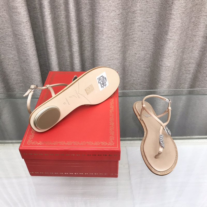 Rene Caovilla Serpente Nude Thong Sandal 10