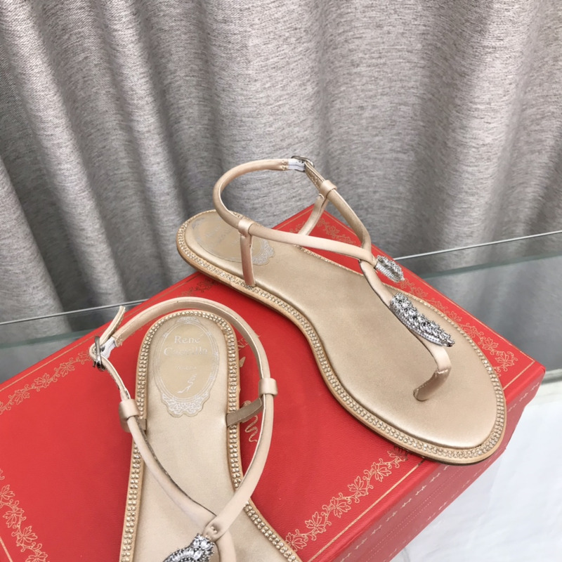 Rene Caovilla Serpente Nude Thong Sandal 10