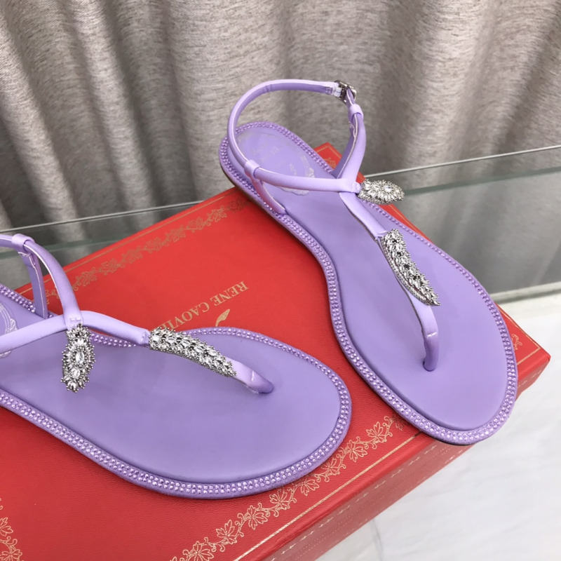 Rene Caovilla Serpente Purple Thong Sandal 10