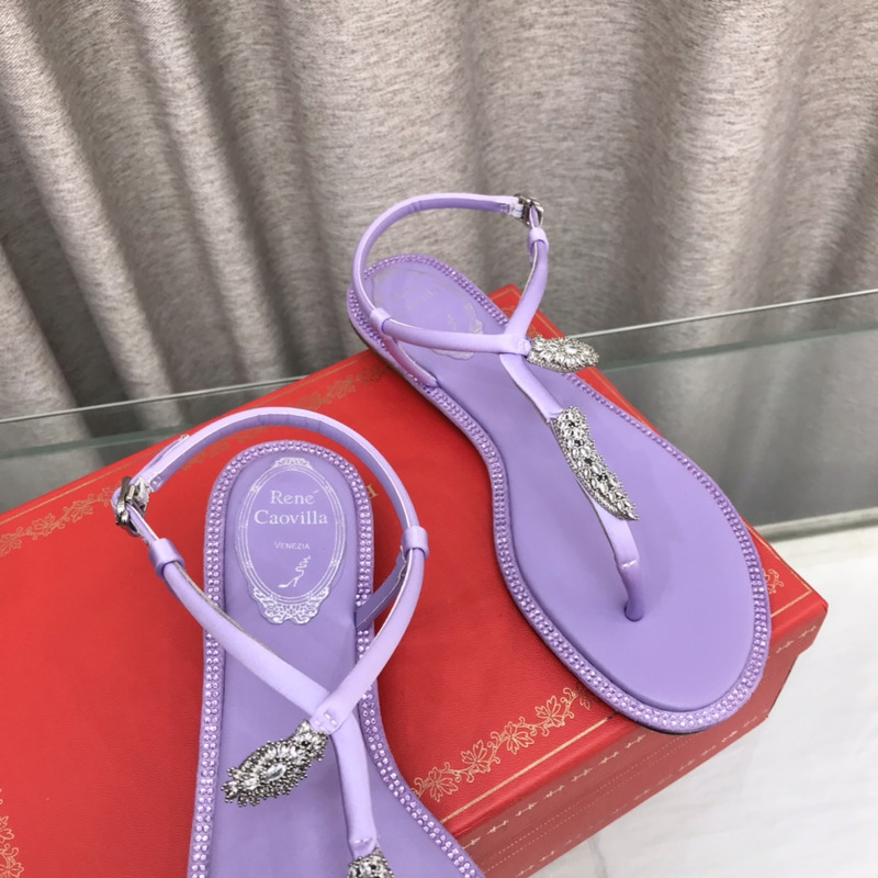 Rene Caovilla Serpente Purple Thong Sandal 10