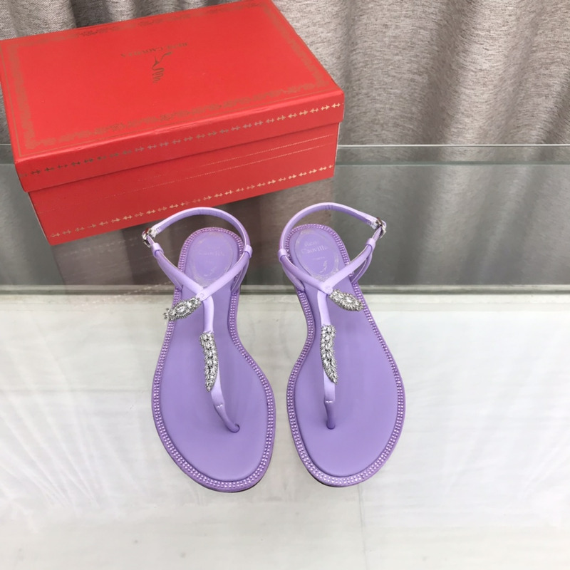 Rene Caovilla Serpente Purple Thong Sandal 10