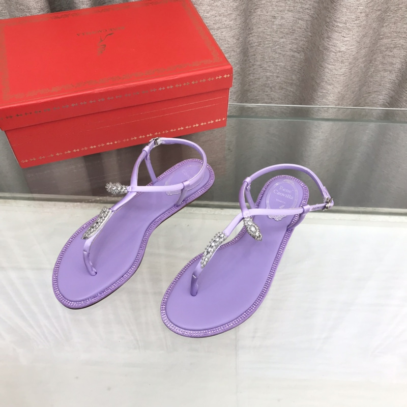 Rene Caovilla Serpente Purple Thong Sandal 10