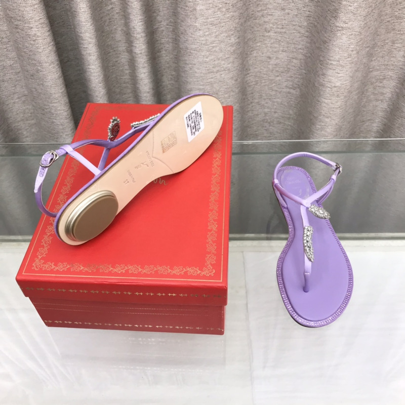 Rene Caovilla Serpente Purple Thong Sandal 10