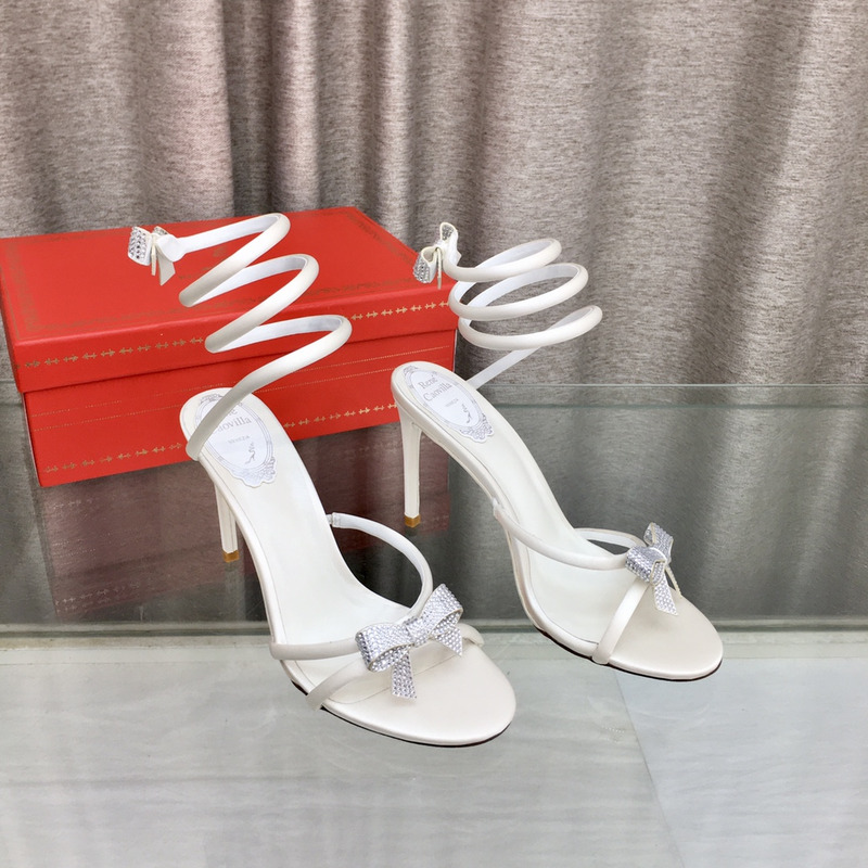 Rene Caovilla Cleo Bow Sandals 105 White