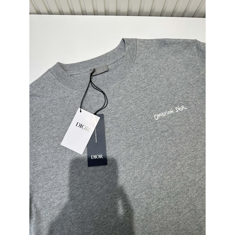 D*or logo relaxed fit jersey cotton t-shirt gray