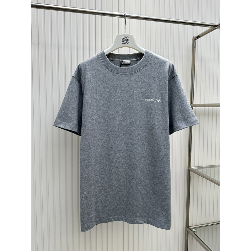 D*or logo relaxed fit jersey cotton t-shirt gray