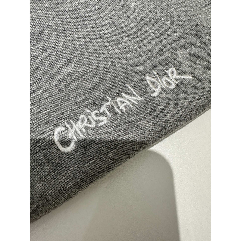 D*or logo cotton oversized-fit sweatshirt gray