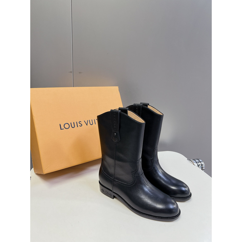 l**is V*t*n leather ankle boots black