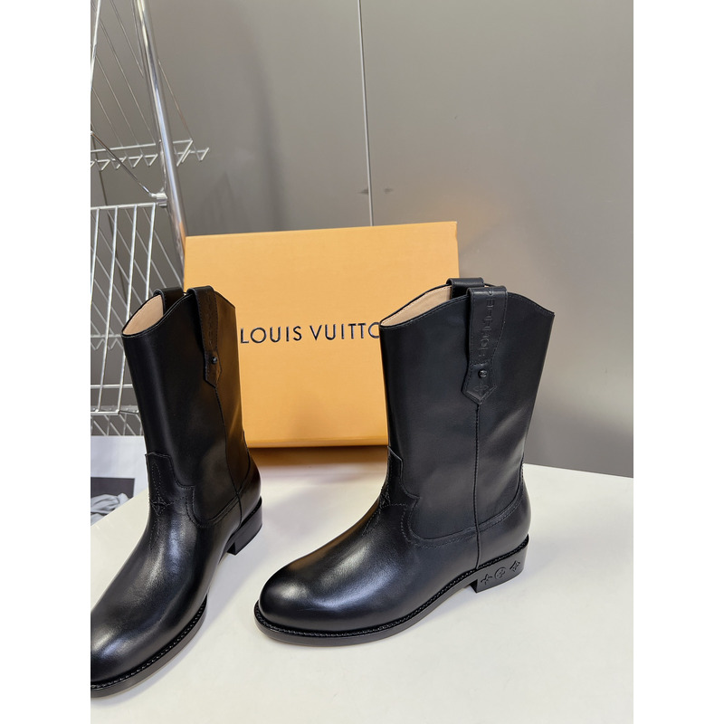 l**is V*t*n leather ankle boots black